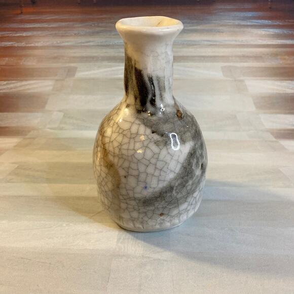 Vintage 70s Artisan Small Weighted Marbelized Bud Vase Ohio Made - Picture 1 of 4